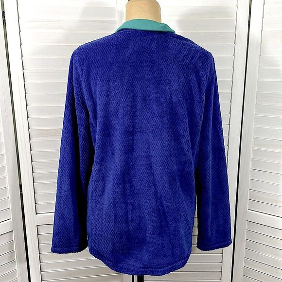 Talbots Fleece Jacket Size Medium Cozy Full Zip Long Sleeve - Picture 8 of 11